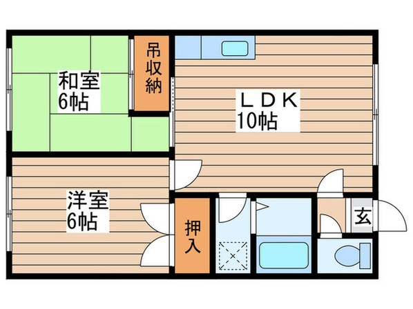 中屋ハイツＡ棟の物件間取画像